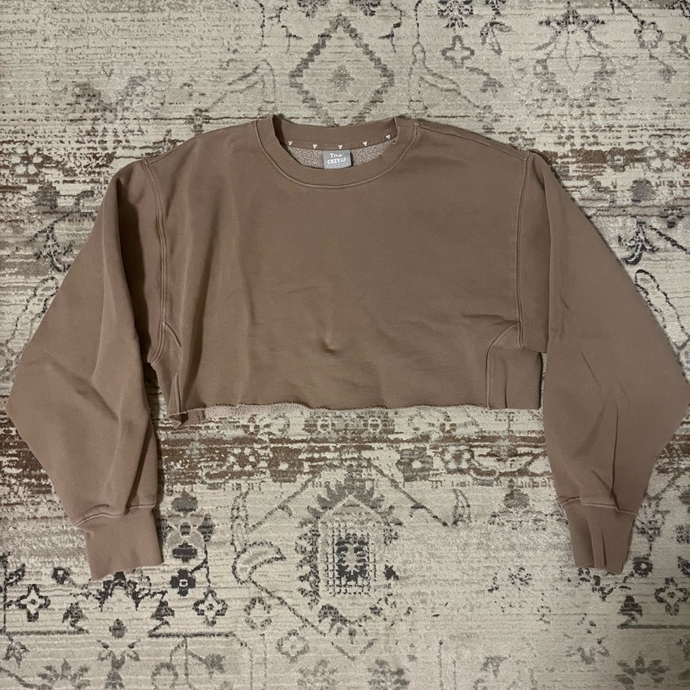 Aritzia TNA cozy fleece cropped sweatshirt